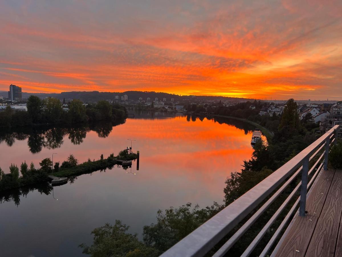 Penthouse Wohnung Mit Schoenem Moselblick In Metternich Coblenza Exterior foto