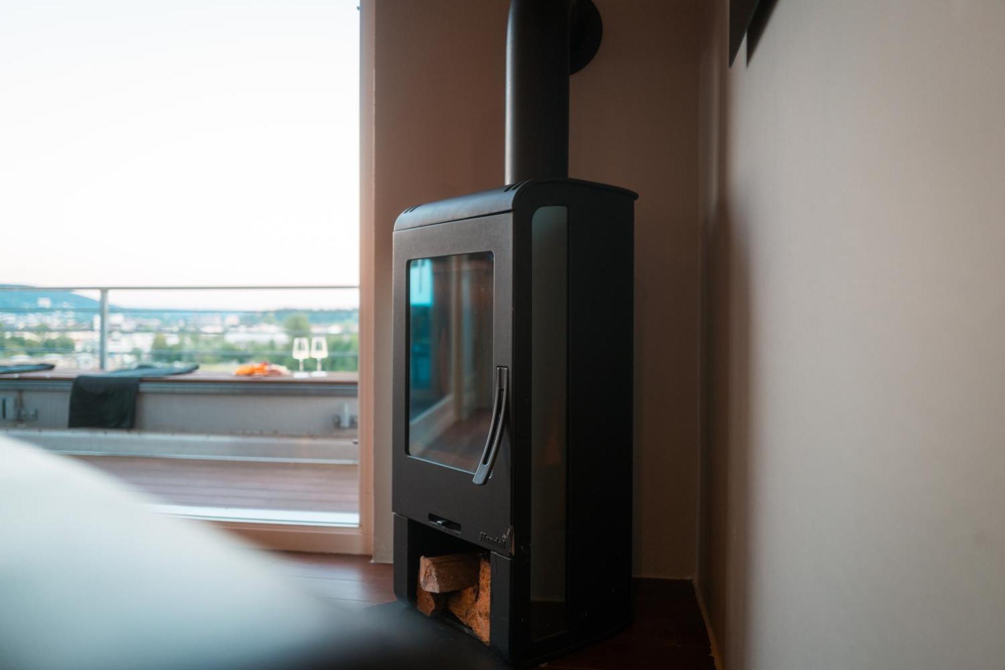 Penthouse Wohnung Mit Schoenem Moselblick In Metternich Coblenza Exterior foto