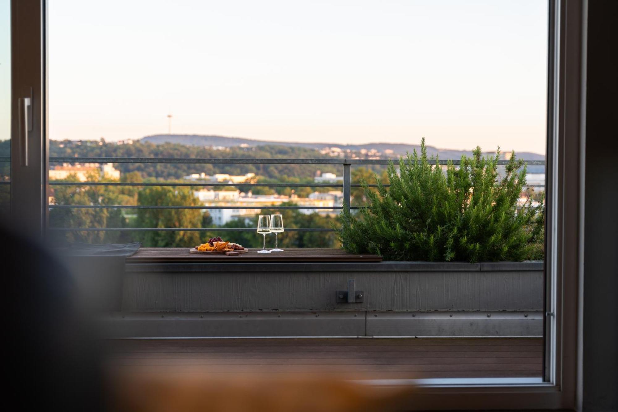 Penthouse Wohnung Mit Schoenem Moselblick In Metternich Coblenza Exterior foto