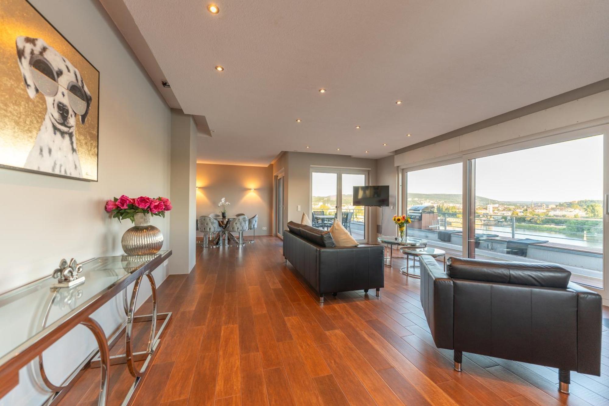 Penthouse Wohnung Mit Schoenem Moselblick In Metternich Coblenza Exterior foto
